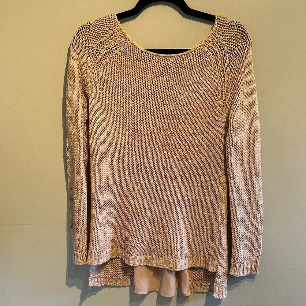 RW&CO. Pink/tan Knit Sweater